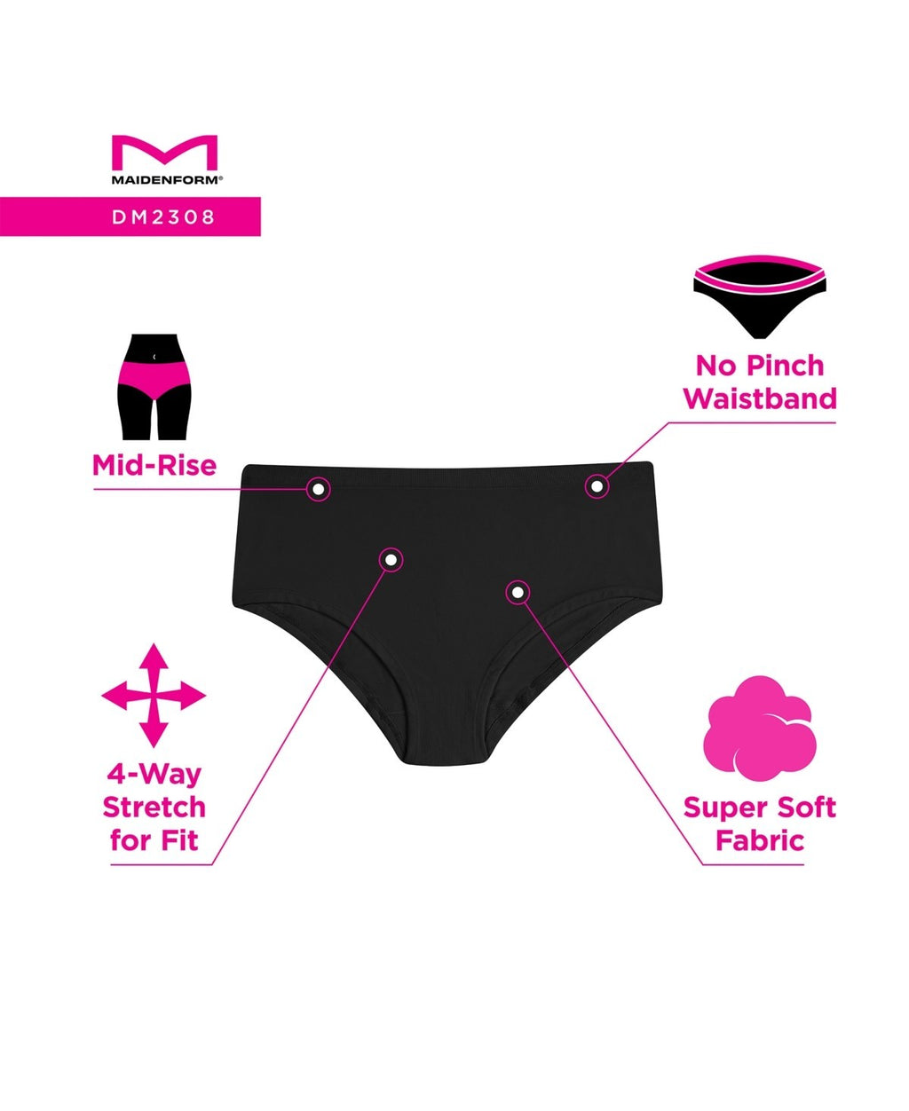 Maidenform Hipster Panty – Black