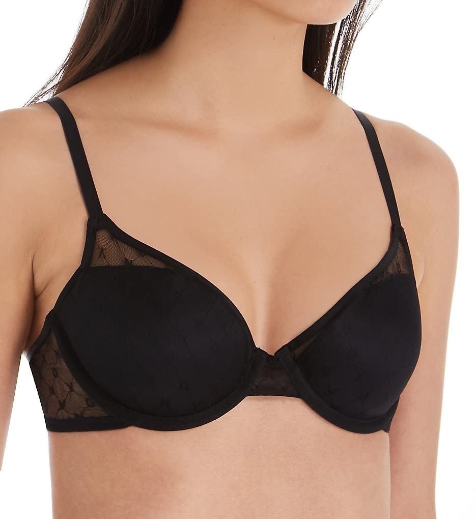DKNY Monogram Mesh Unlined Bra – Black