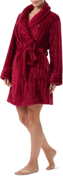 Tommy Hilfiger Womens Long-Sleeve Belted Plu Garnet