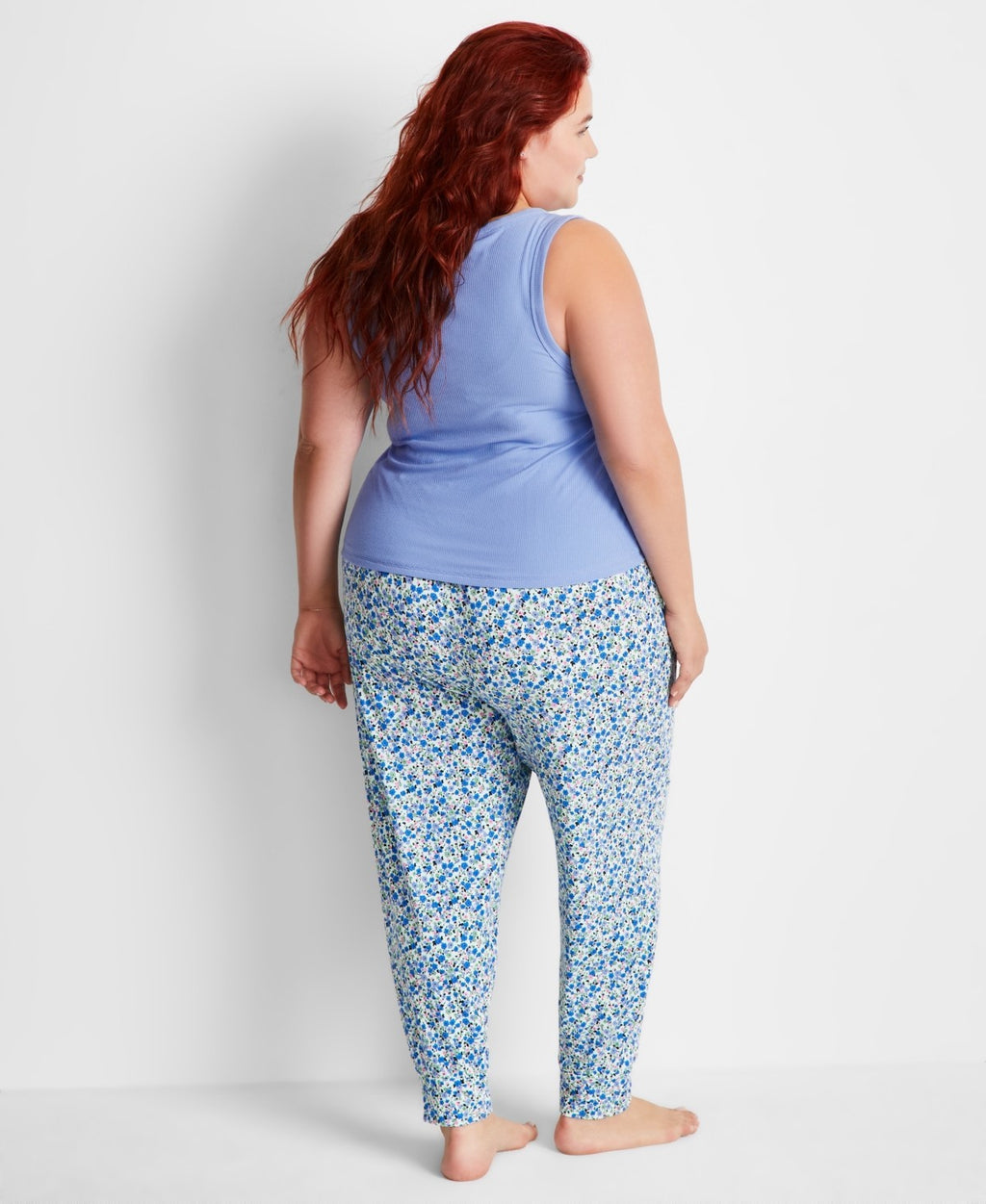 State of Day Ribbed High-Neck Sleep Top – Yacht Blue