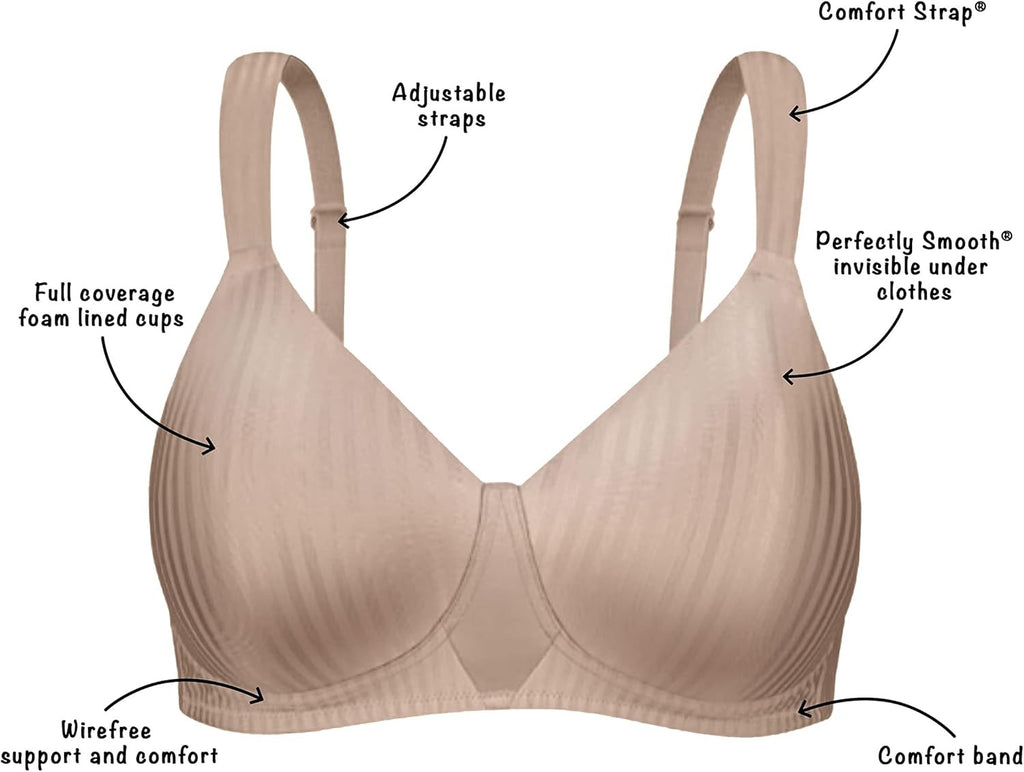 Playtex Secrets Perfectly Smooth Wireless Bra – Nude Stripe