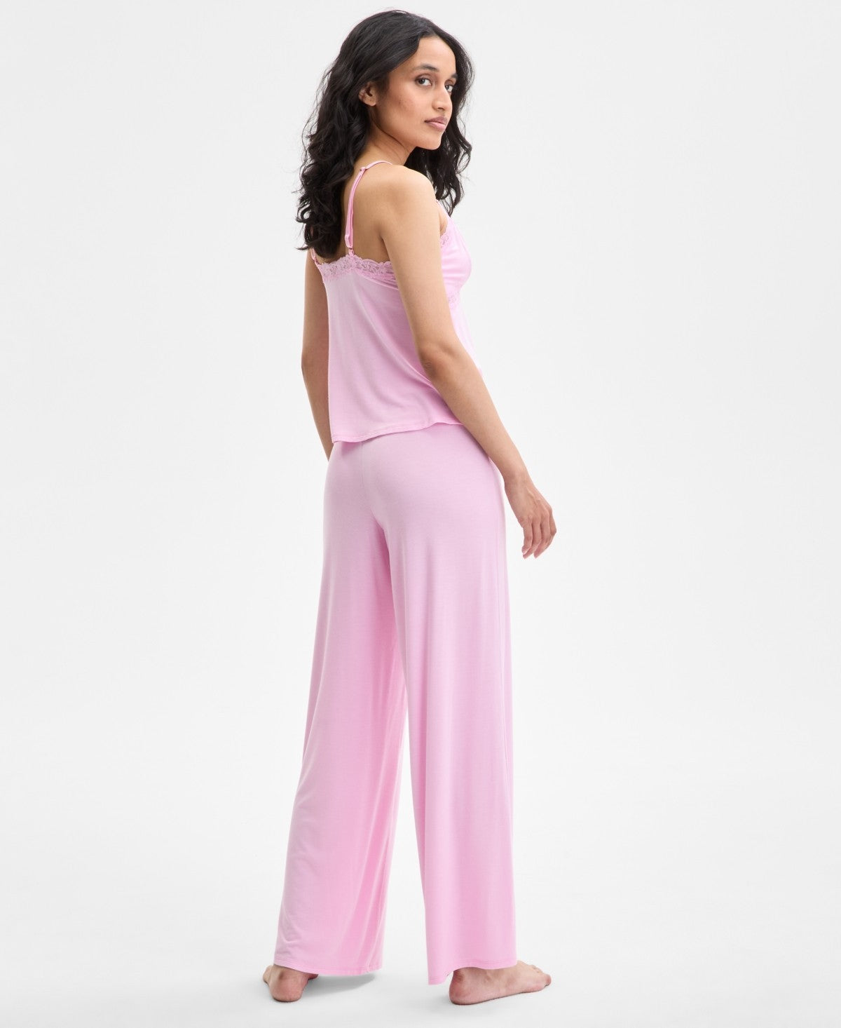INC International Concepts Lace-Trim Knit Tank – Pink