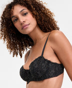 INC International Concepts Lace Balconette Bra – Black