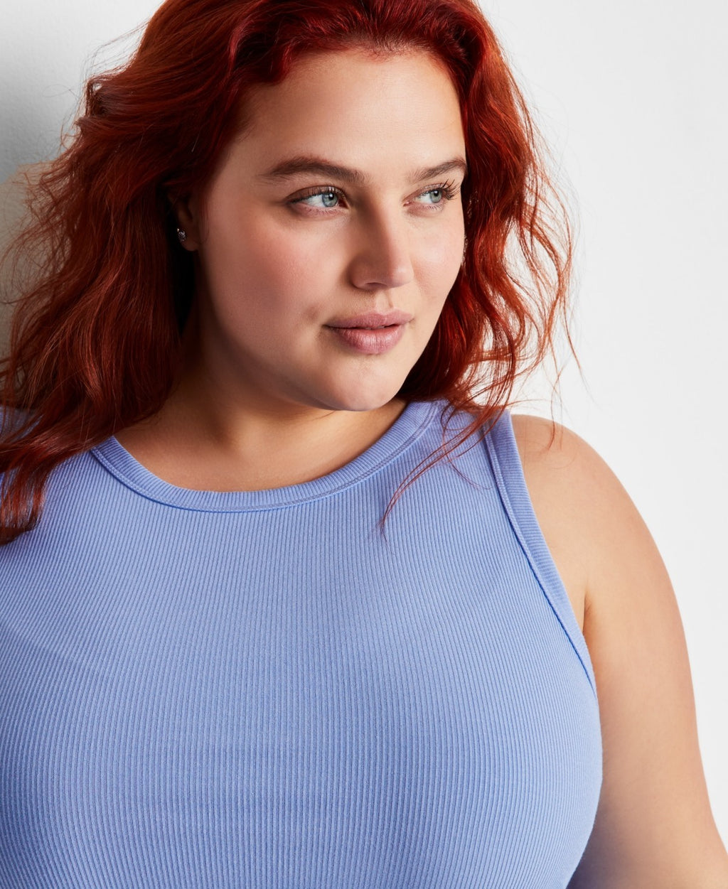 State of Day Ribbed High-Neck Sleep Top – Yacht Blue