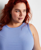 State of Day Ribbed High-Neck Sleep Top – Yacht Blue