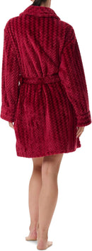 Tommy Hilfiger Womens Long-Sleeve Belted Plu Garnet