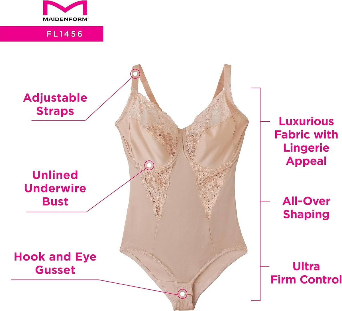 Maidenform Firm Control Bodysuit – Beige